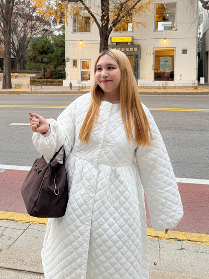 キルティングロングコート