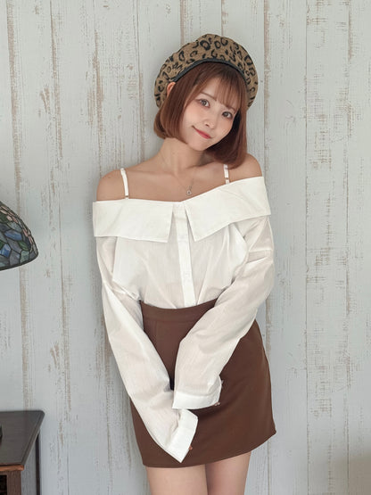 ２wayオフショルブラウス