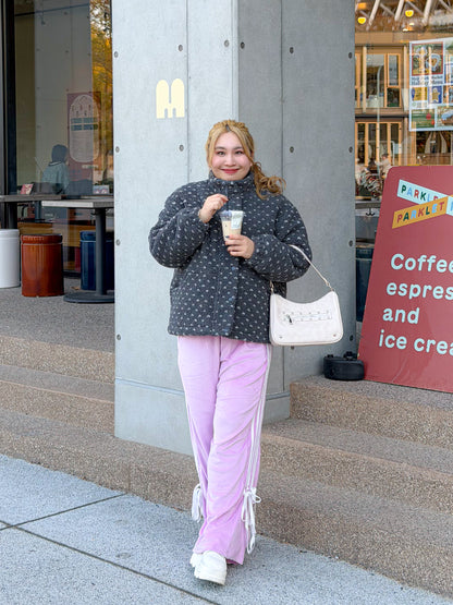 ライン入りベロアパンツ