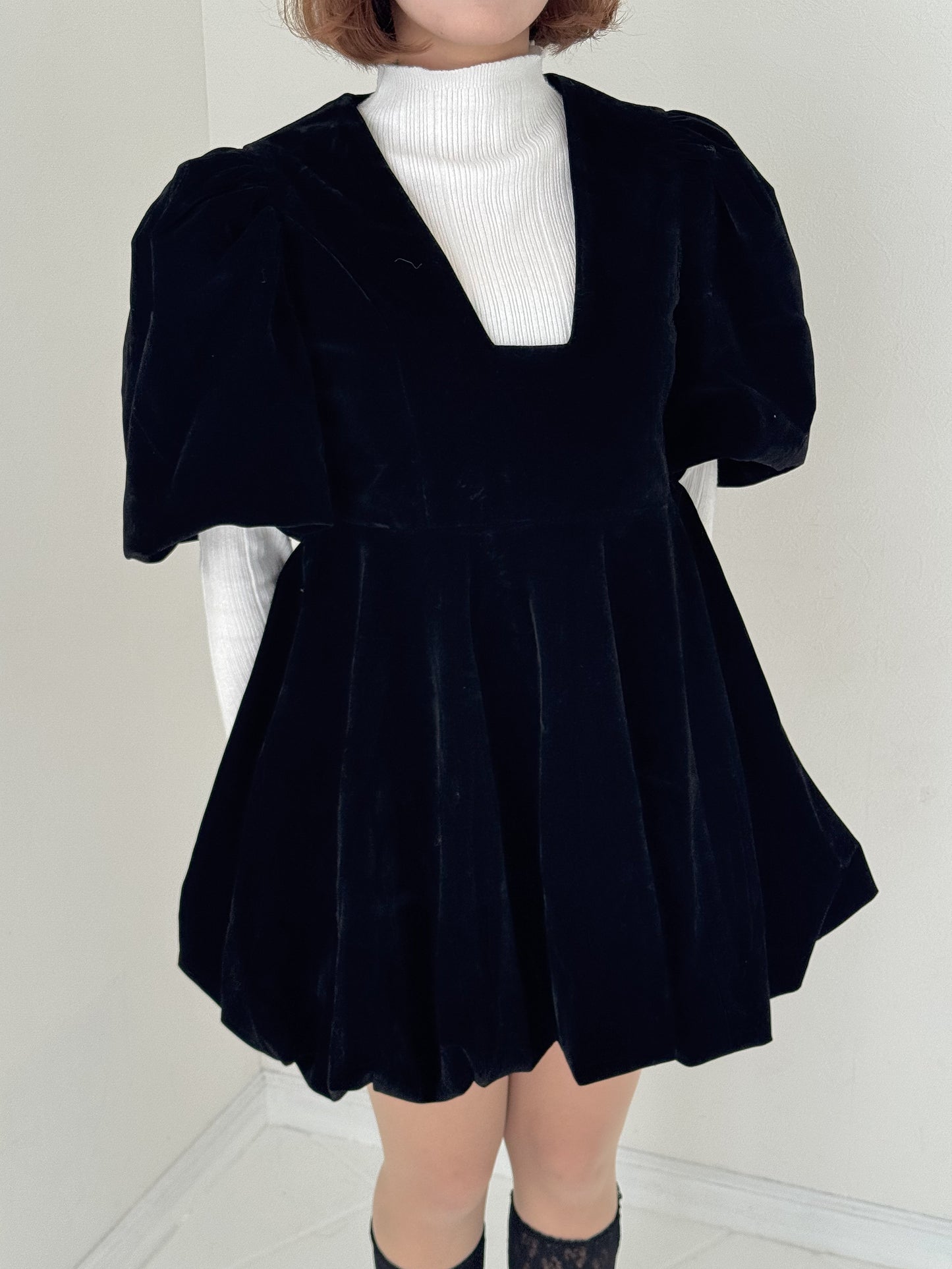 【Official限定】バルーンベロアワンピース