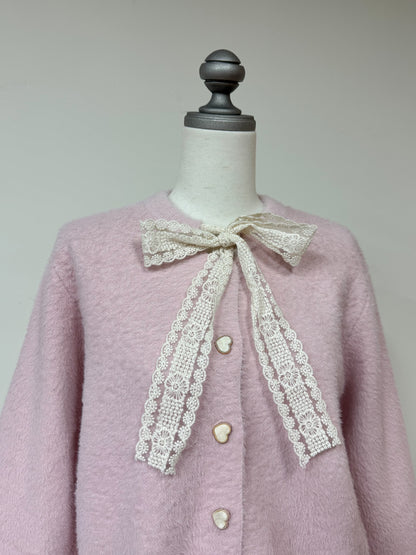 【Official限定価格】ボウタイハートボタンシャギーニット