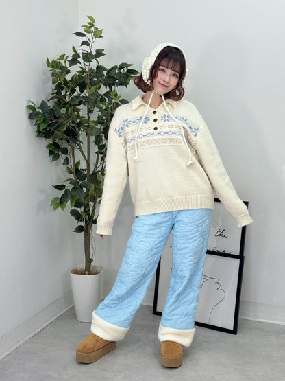 キルティングフリースパンツ