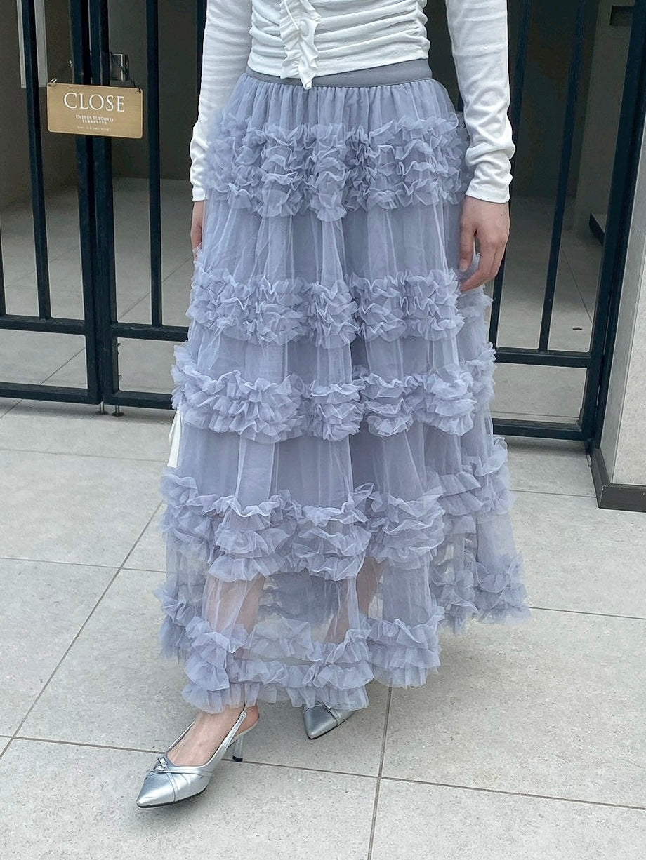 【Official限定価格】ボリュームチュールロングスカート
