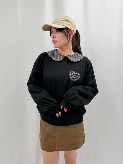 ハート刺繍スエットシャツ