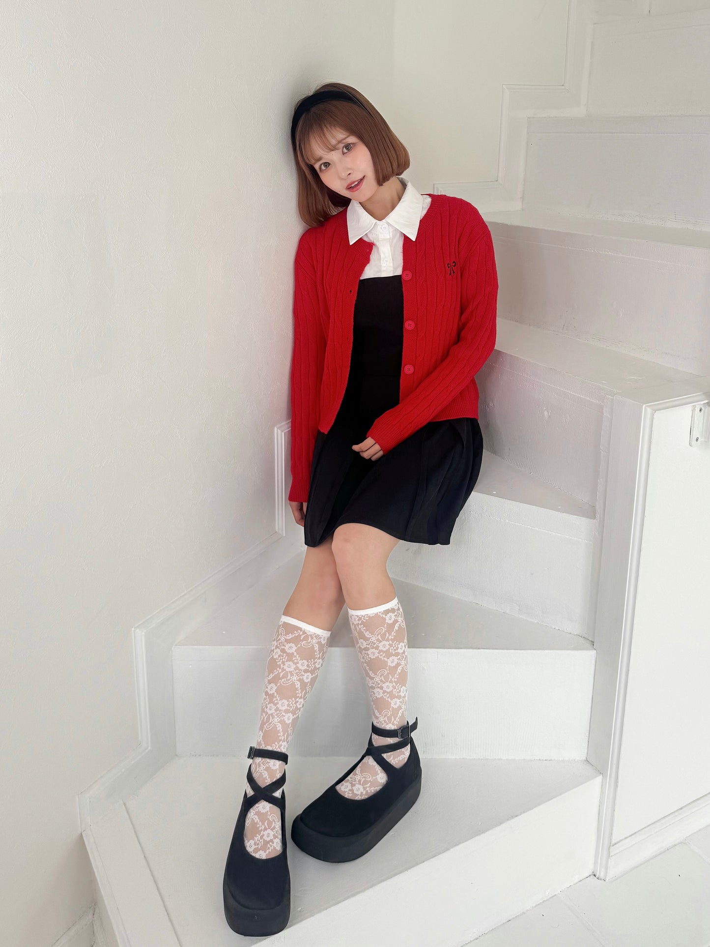 【Official限定価格】リボン刺繍ニットカーディガン