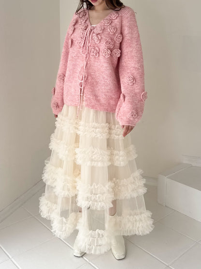 【Official限定価格】ボリュームチュールロングスカート