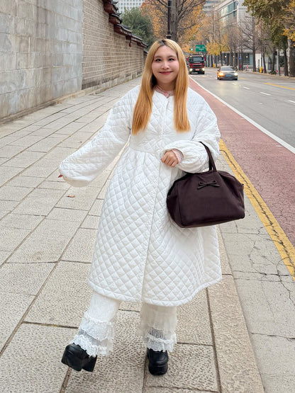 キルティングロングコート