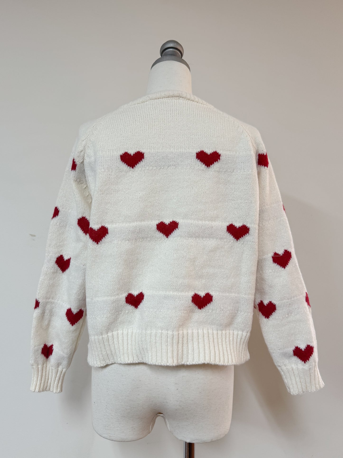 ジップ付きハートニット