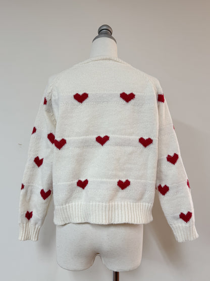 ジップ付きハートニット