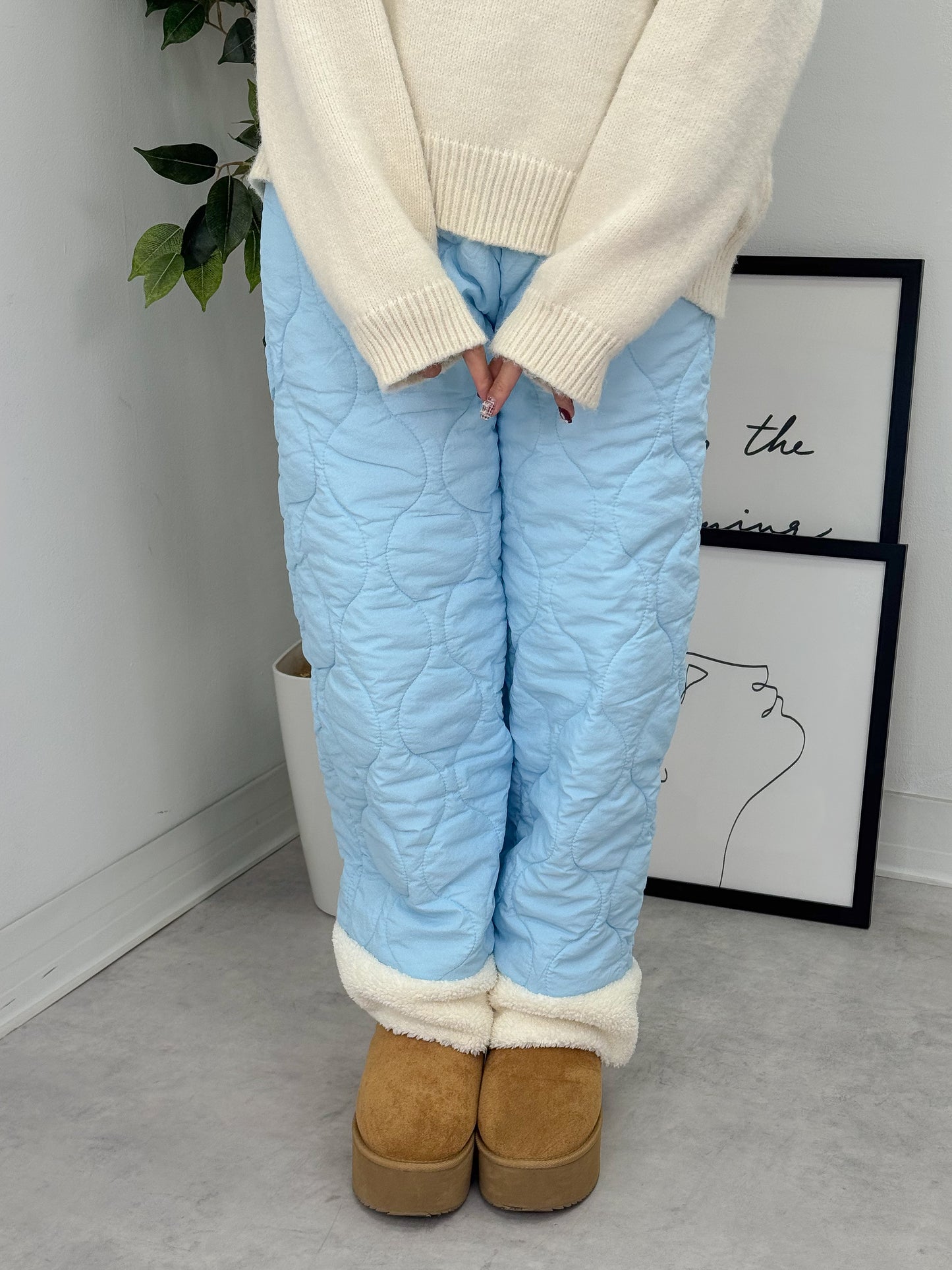 キルティングフリースパンツ