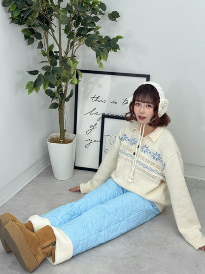 キルティングフリースパンツ