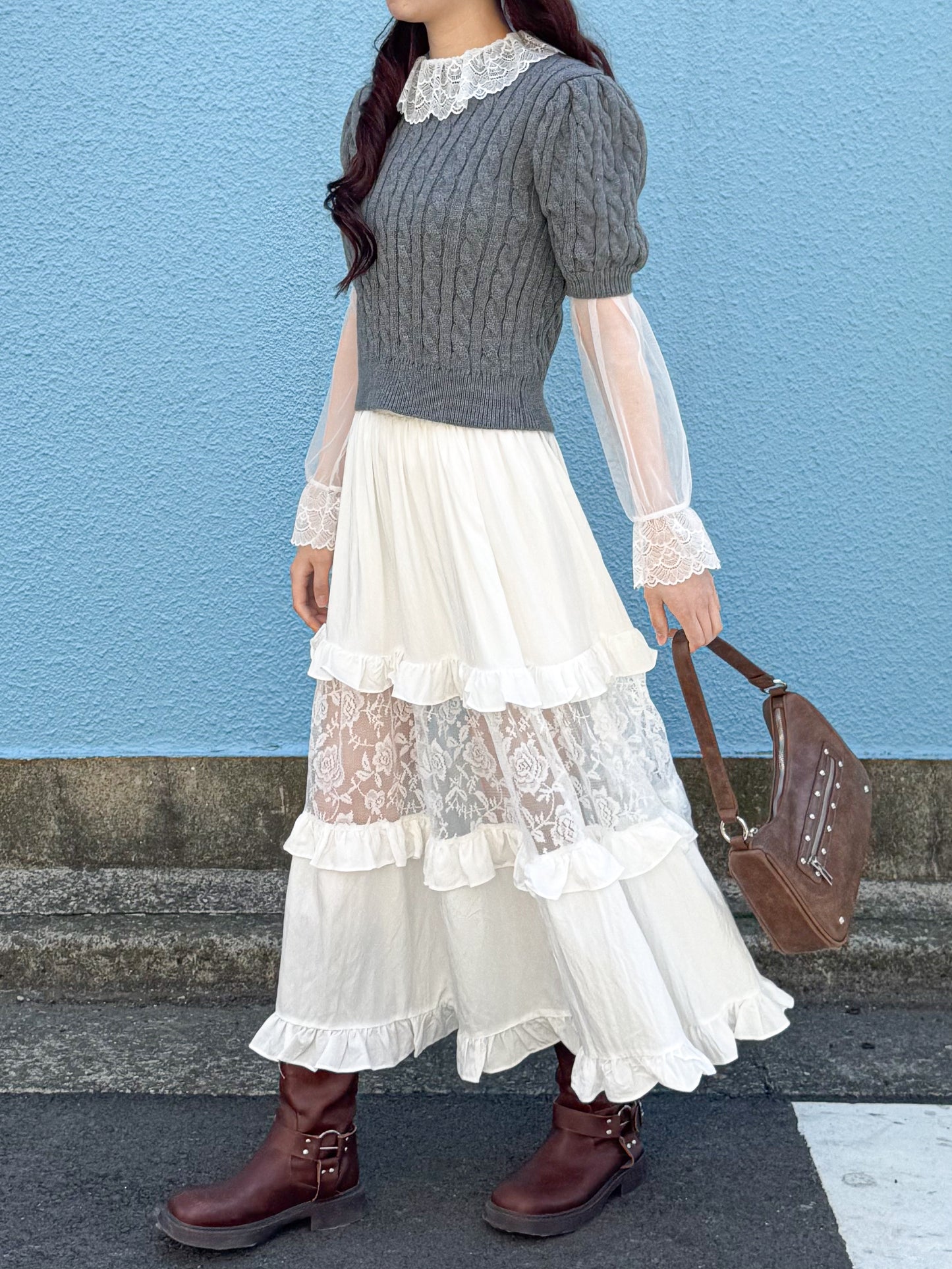 【Official限定】レースパッチワークスカート