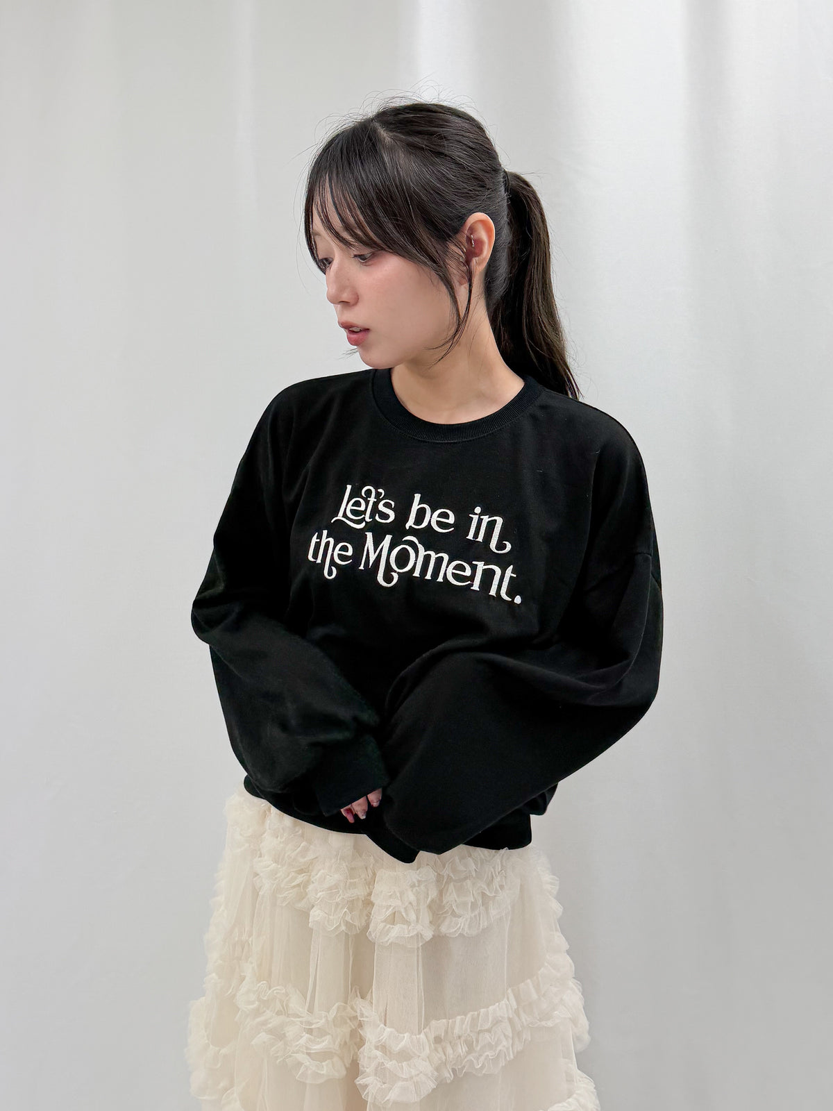 刺繡入りスエットシャツ