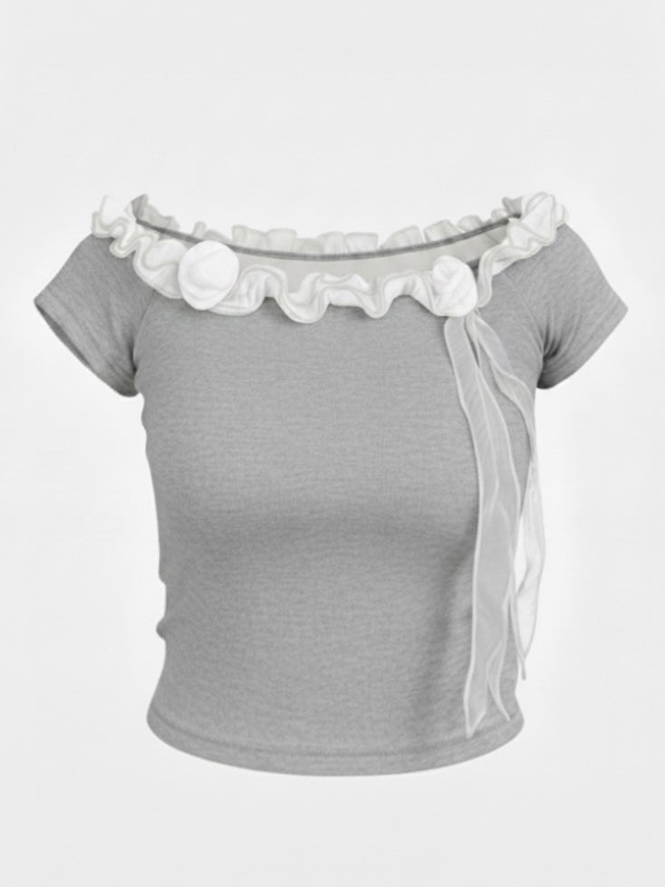 ローズフリルTシャツ