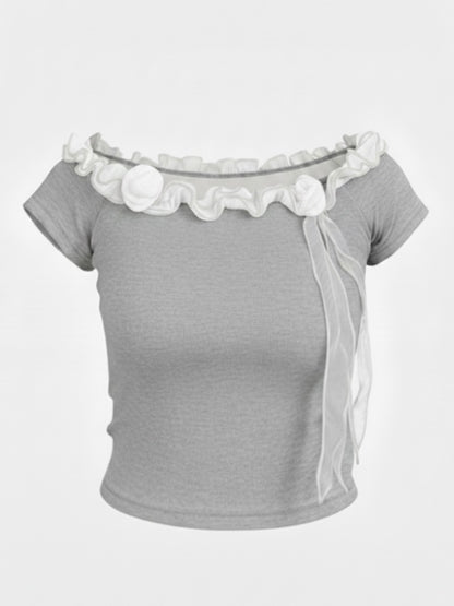 ローズフリルTシャツ