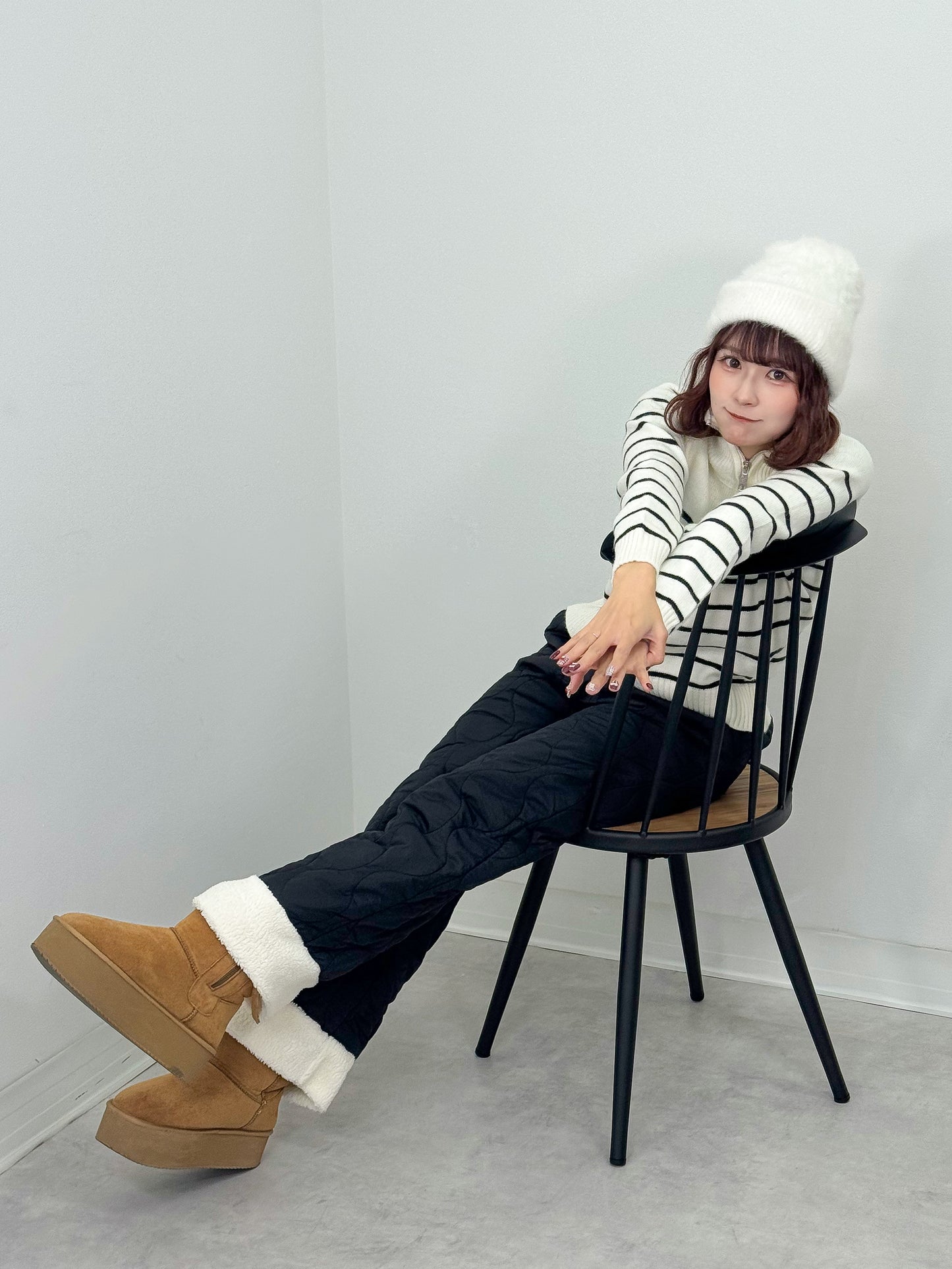 キルティングフリースパンツ