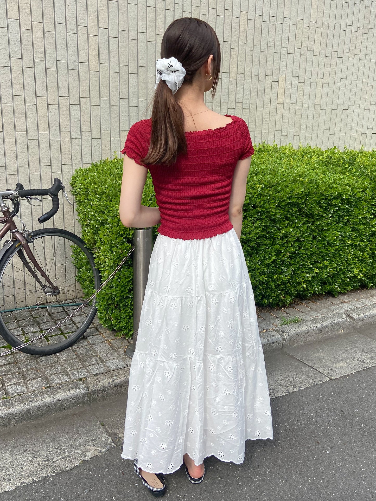 【Official限定】花刺繍コットンロングスカート