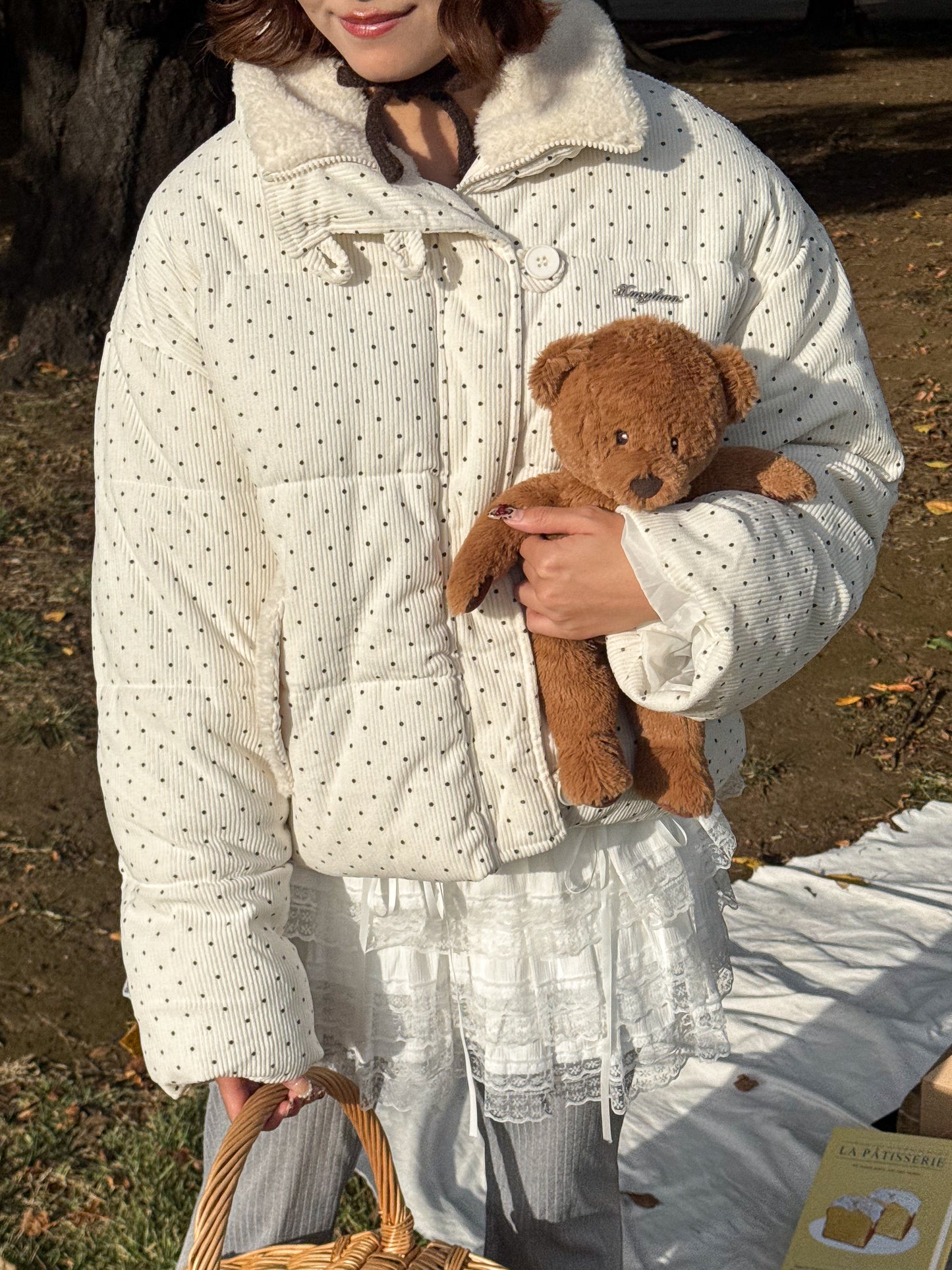 コーデュロイドットパフブルゾン