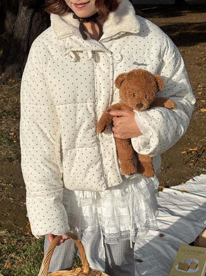 コーデュロイドットパフブルゾン