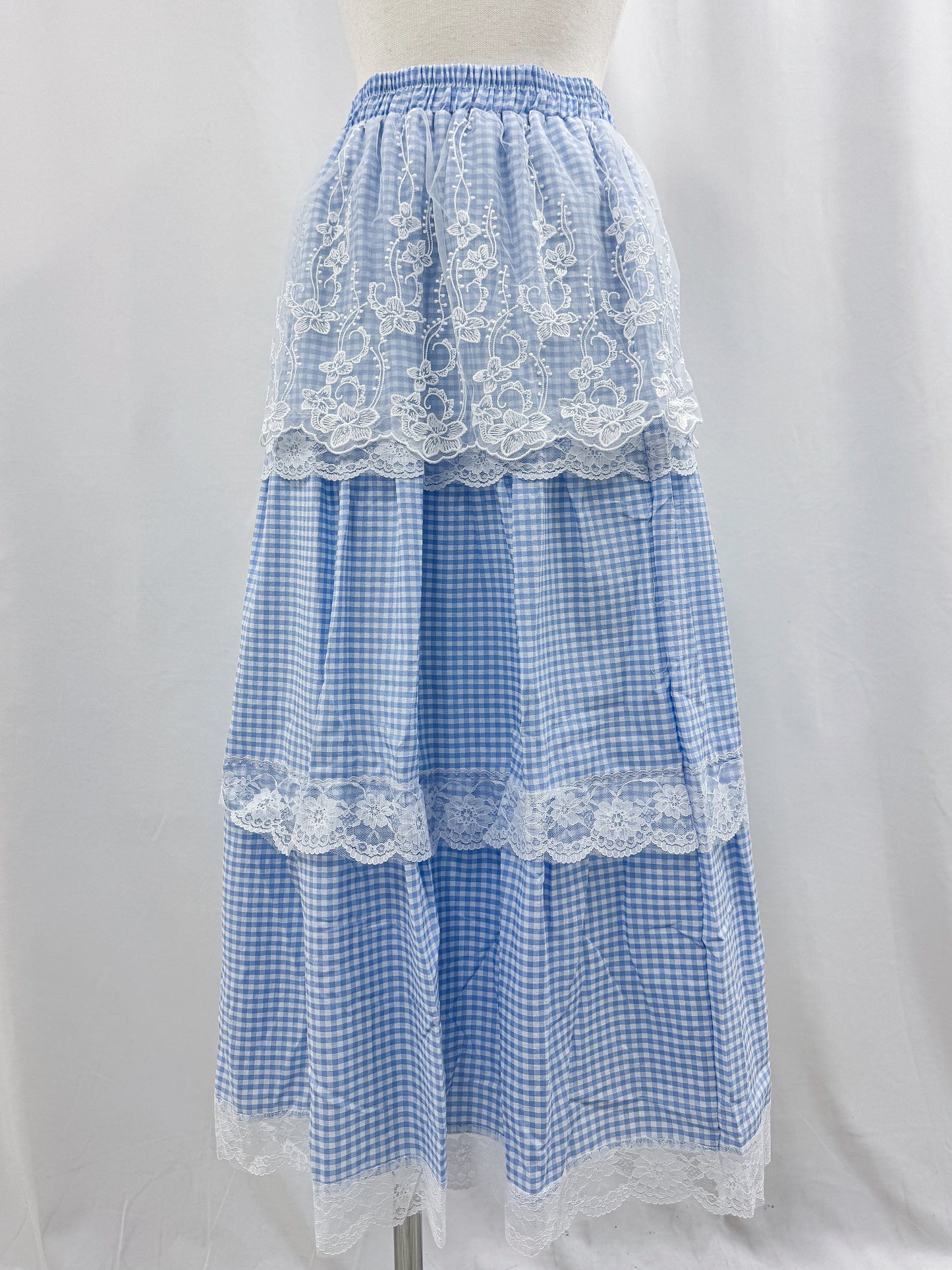 【Official限定】ギンガム×レースティアードスカート