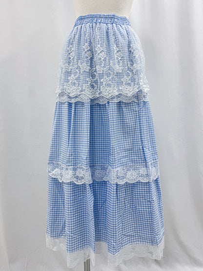 【Official限定】ギンガム×レースティアードスカート