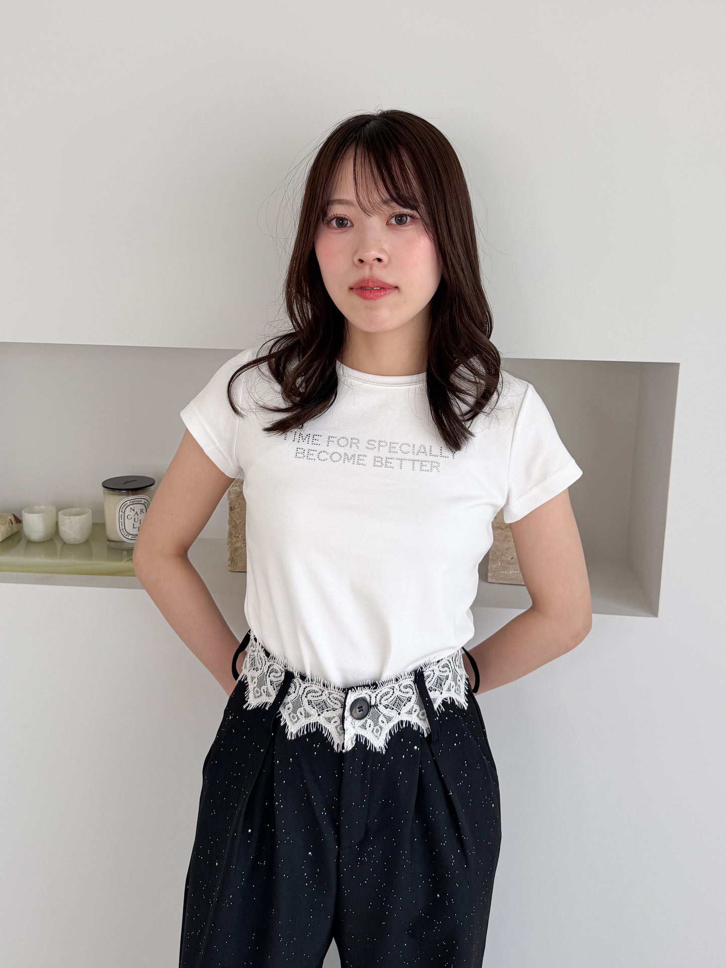 ラインストーンロゴT