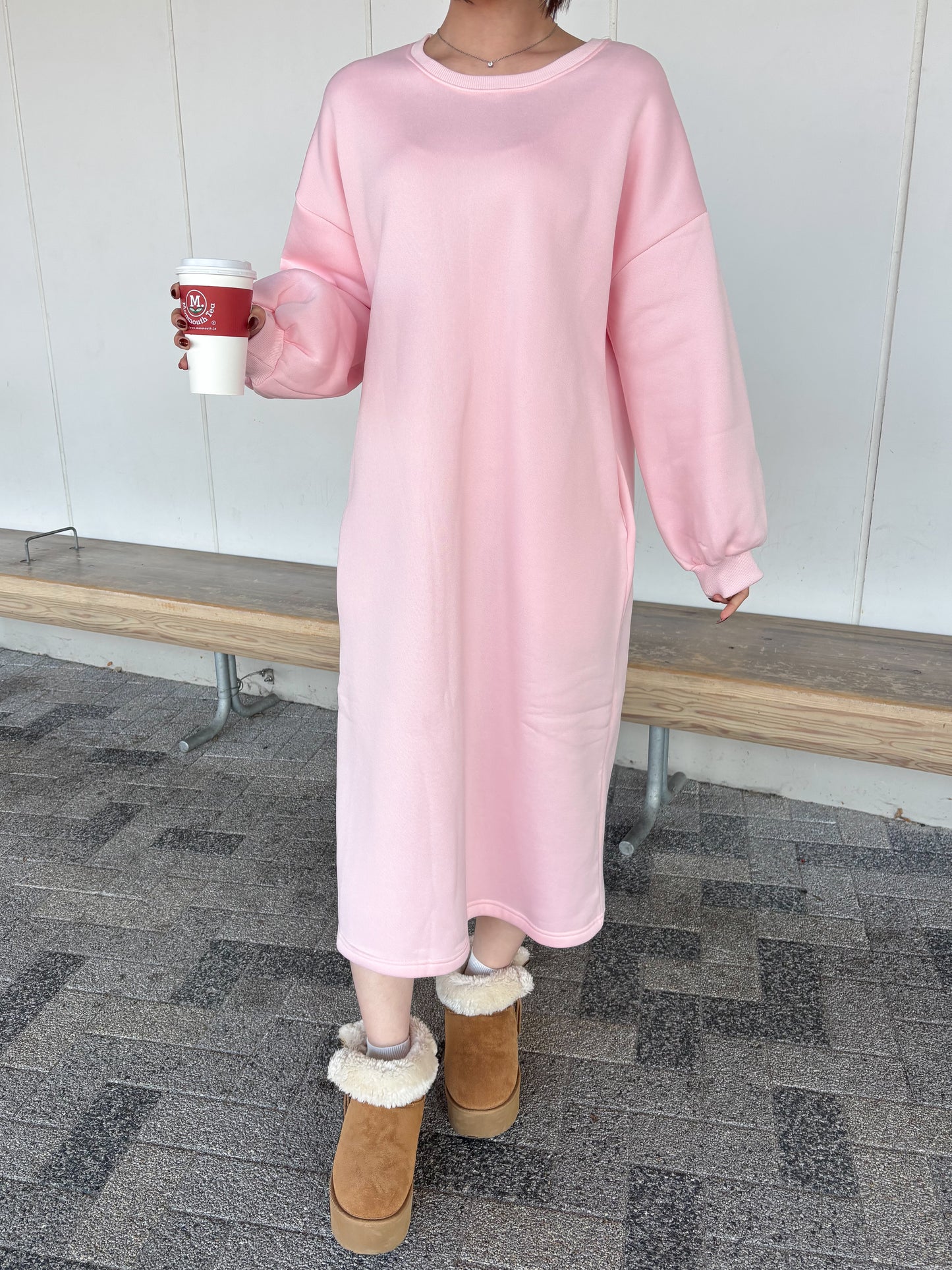 【Official限定価格】裏起毛スエットロングワンピース