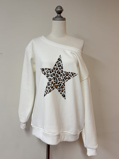 【Official限定価格】ヒョウ柄星トレーナー