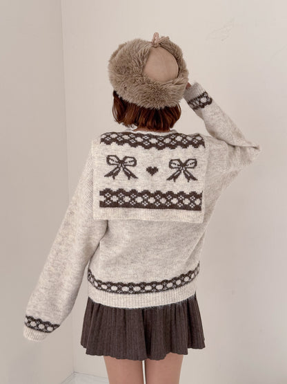 【Official限定価格】リボンショール付きニット