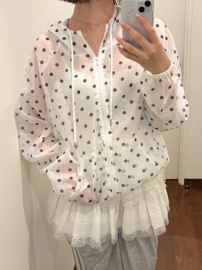 【Official限定価格】ポルカドットオーガンジーブルゾン