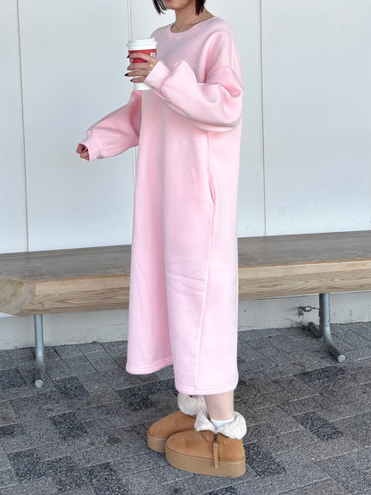 【Official限定価格】裏起毛スエットロングワンピース