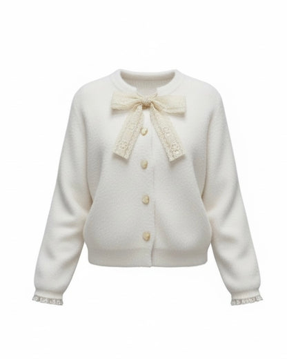 【Official限定価格】ボウタイハートボタンシャギーニット