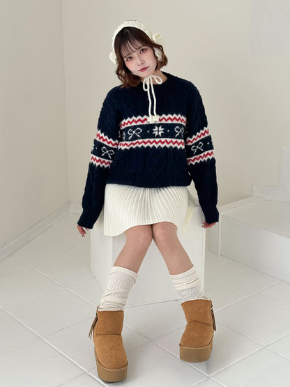 【Official限定価格】モチーフ柄ジャガードニット