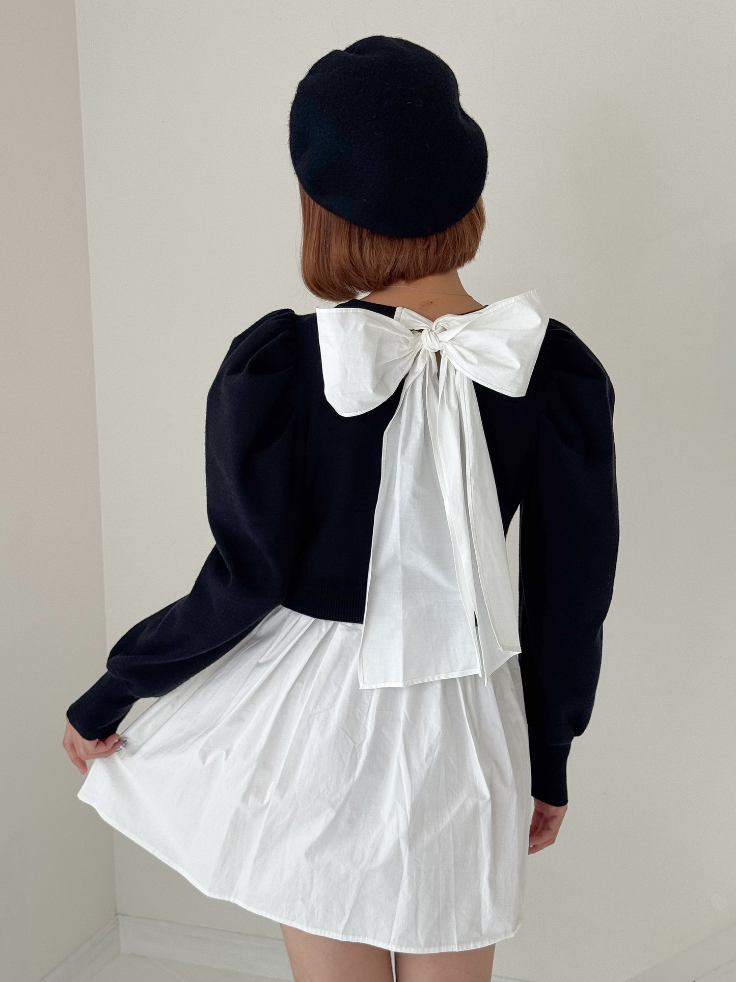 【Official限定価格】バックリボンパフスリーブチュニック