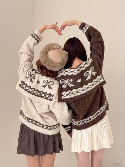 【Official限定価格】リボンショール付きニット