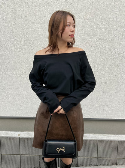 【Official限定価格】ビンテージ風レザー台形スカート