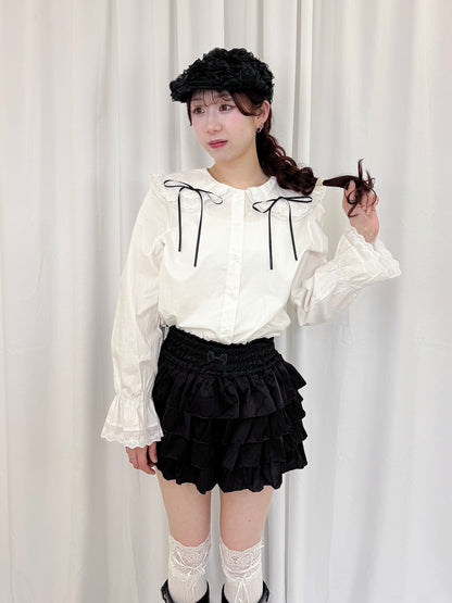 リボンコットンブラウス