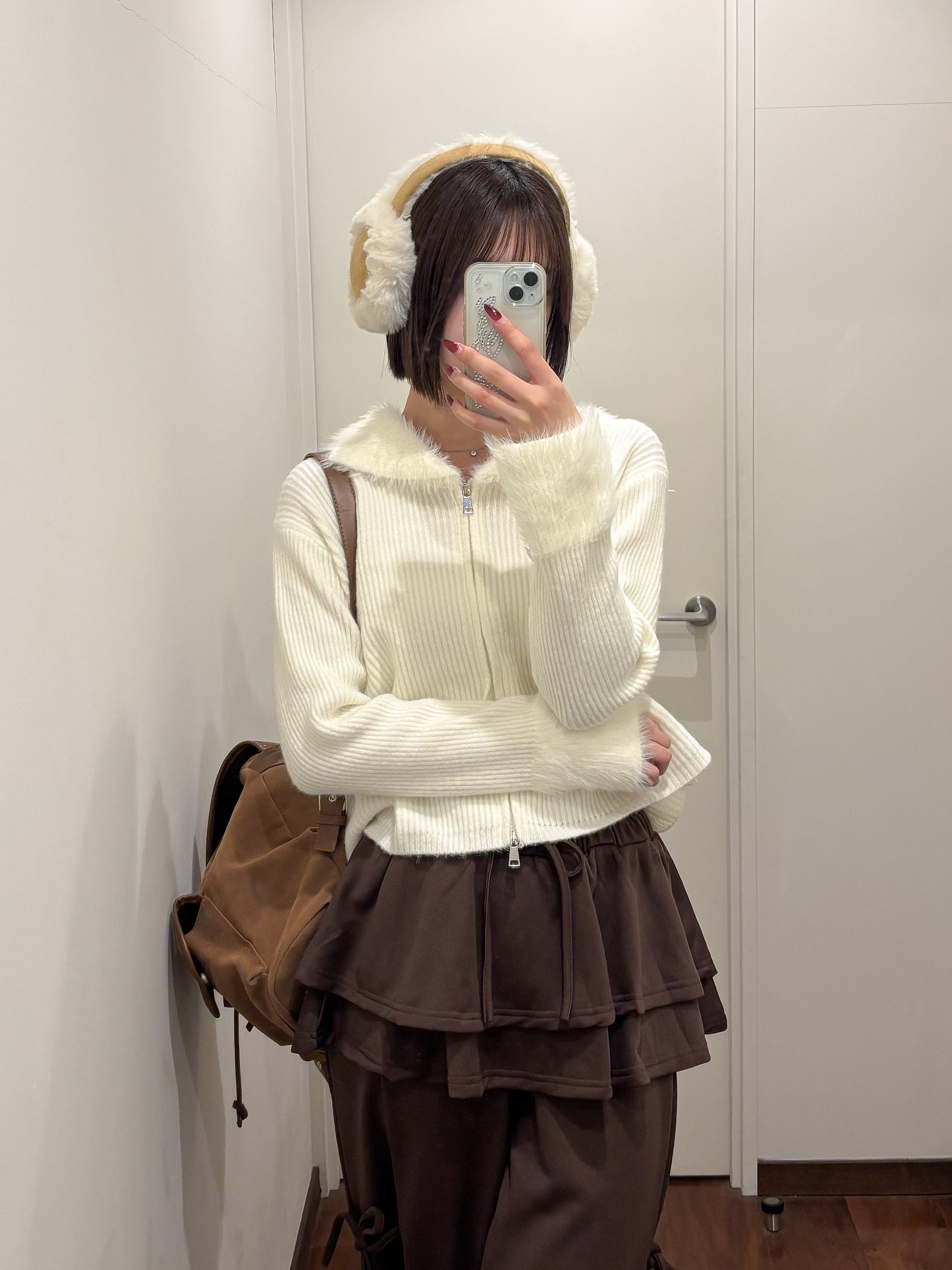 【Official限定価格】ジップ付きシャギードッキングニット