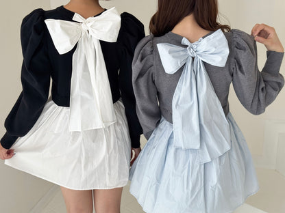 【Official限定価格】バックリボンパフスリーブチュニック