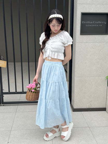 【Official限定】花刺繍コットンロングスカート