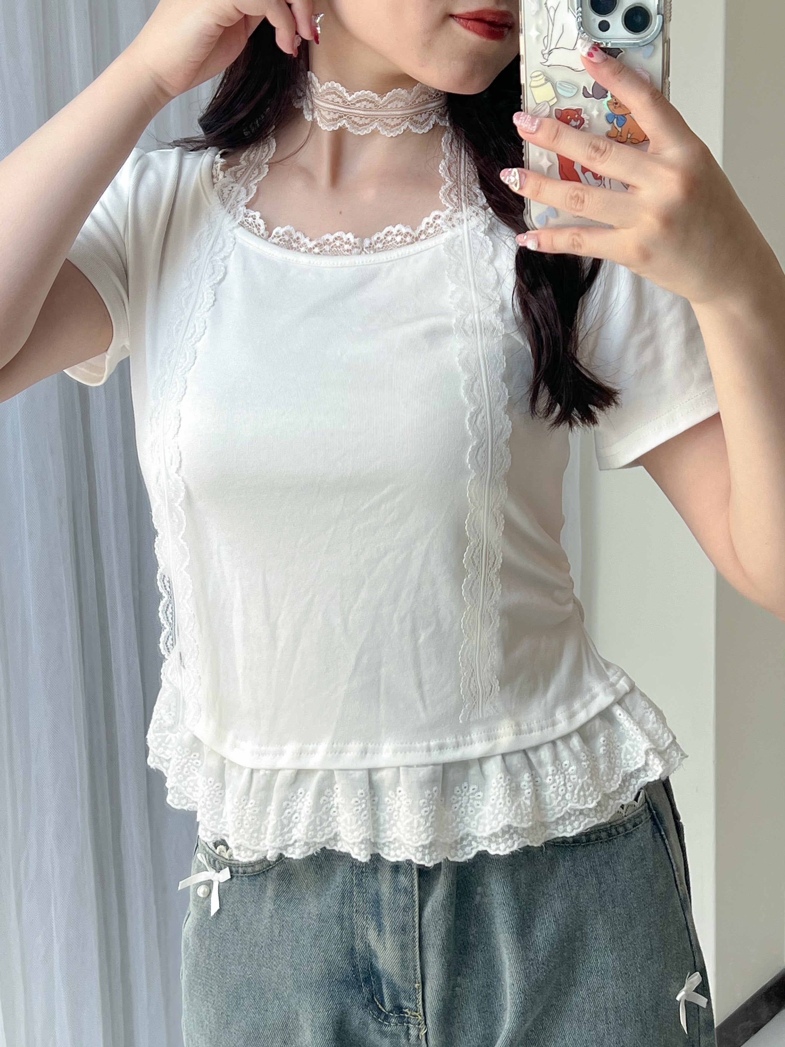 Official限定】レースチョーカー付きウエストレースTシャツ – frunco