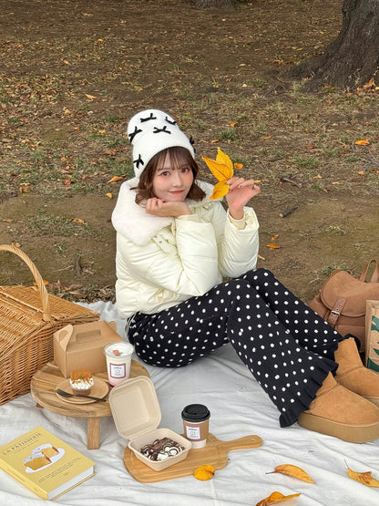 ボア襟付きパフブルゾン