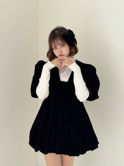 【Official限定】バルーンベロアワンピース