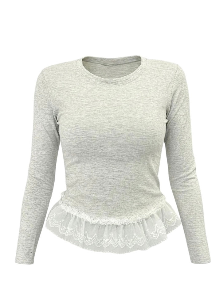 【Official限定価格】レースフリル付きロンT