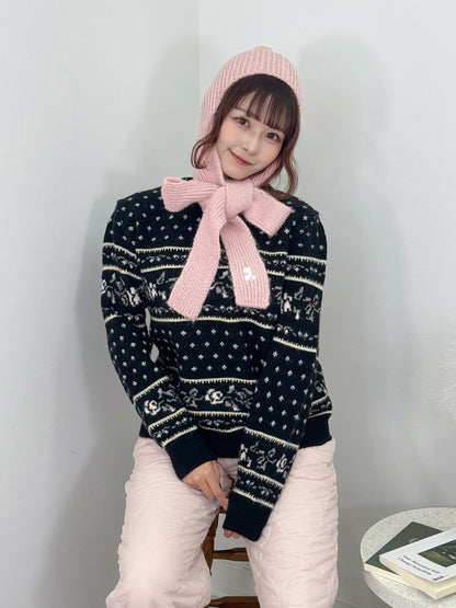 【Official限定価格】ビンテージ風フラワーニット