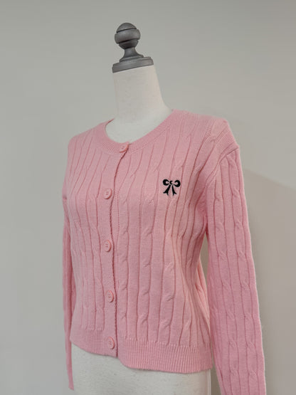 【Official限定価格】リボン刺繍ニットカーディガン