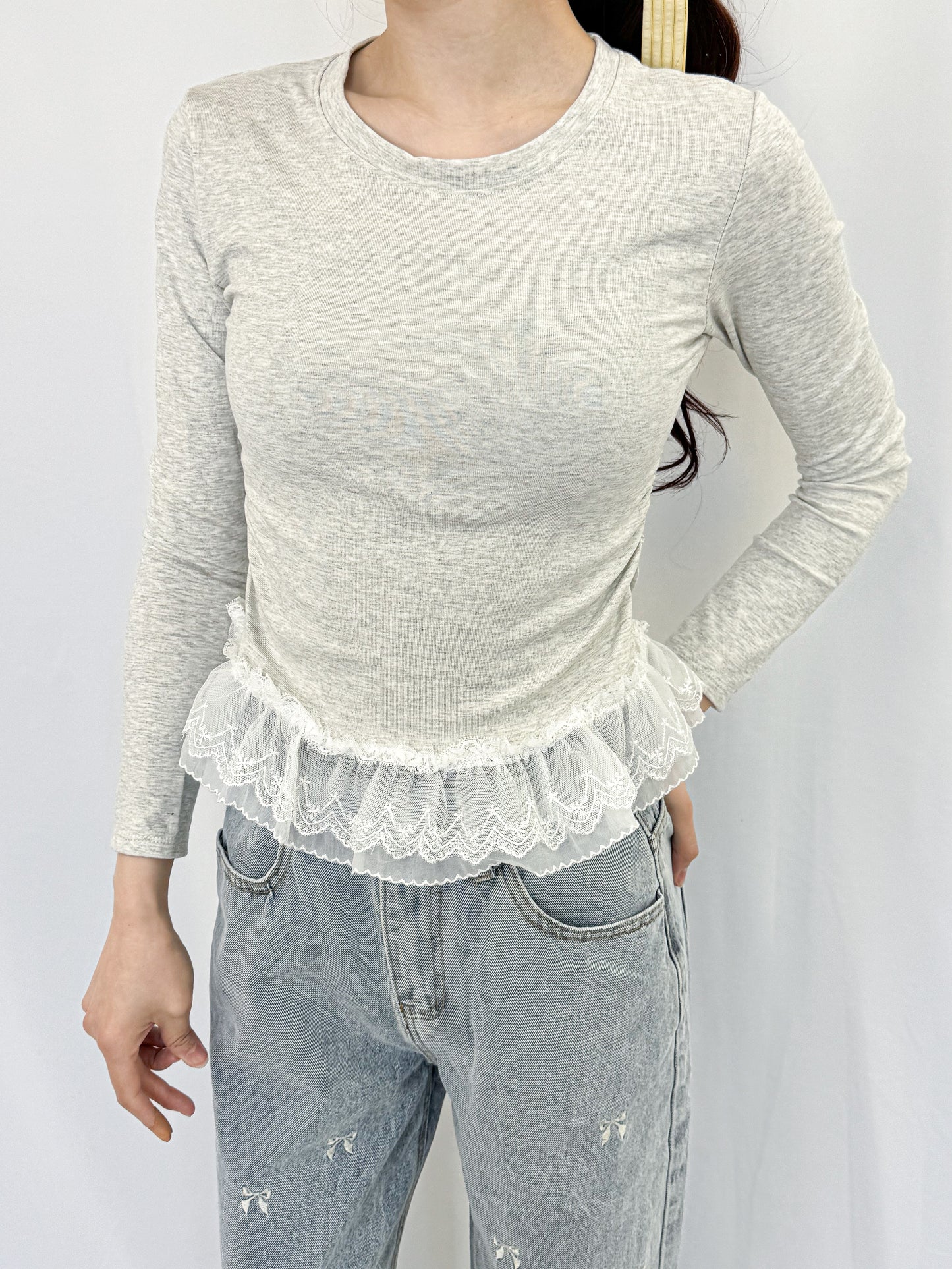 【Official限定価格】レースフリル付きロンT
