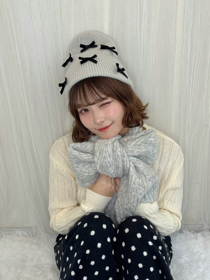 リボンニットキャップ