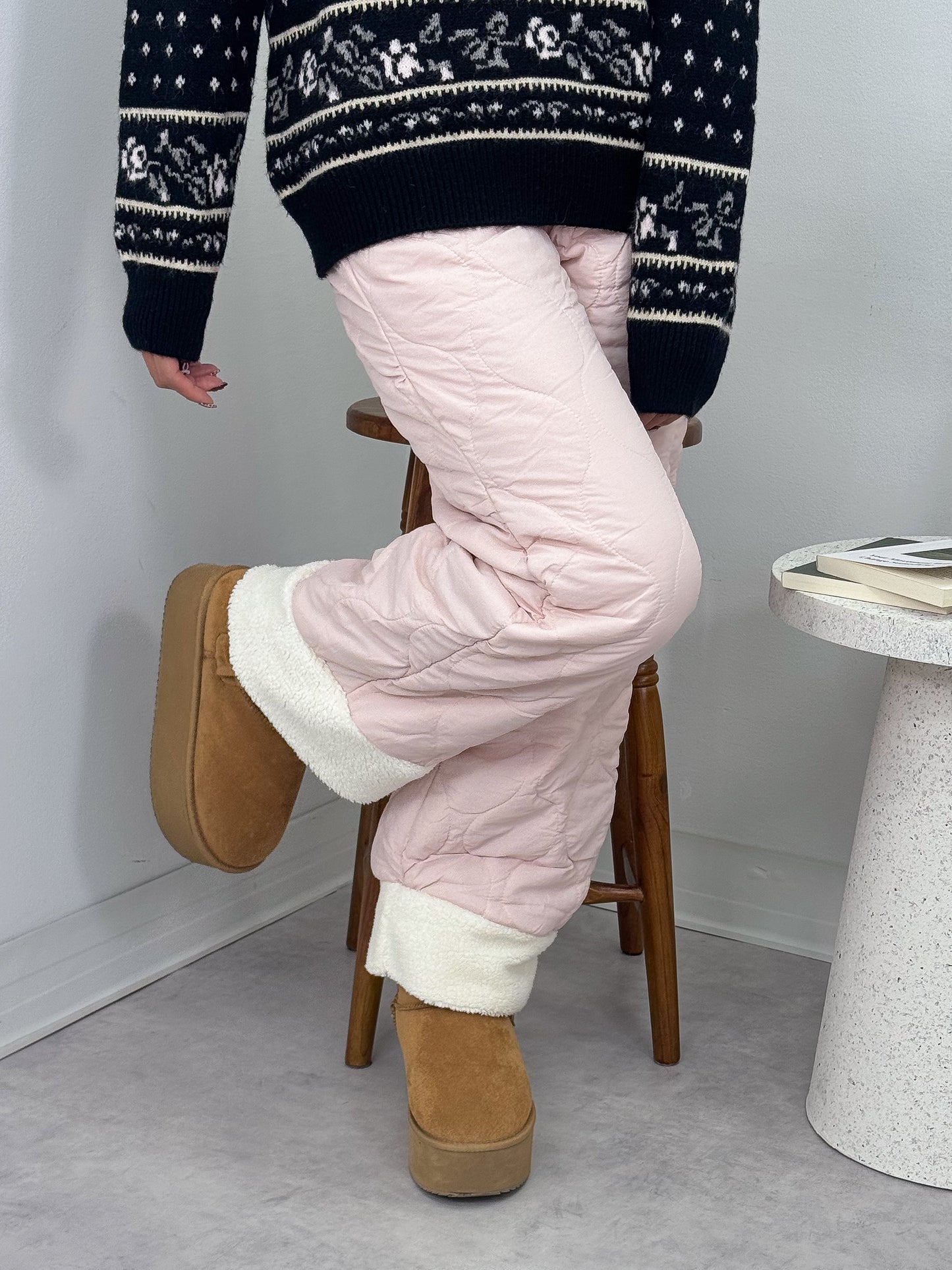 キルティングフリースパンツ