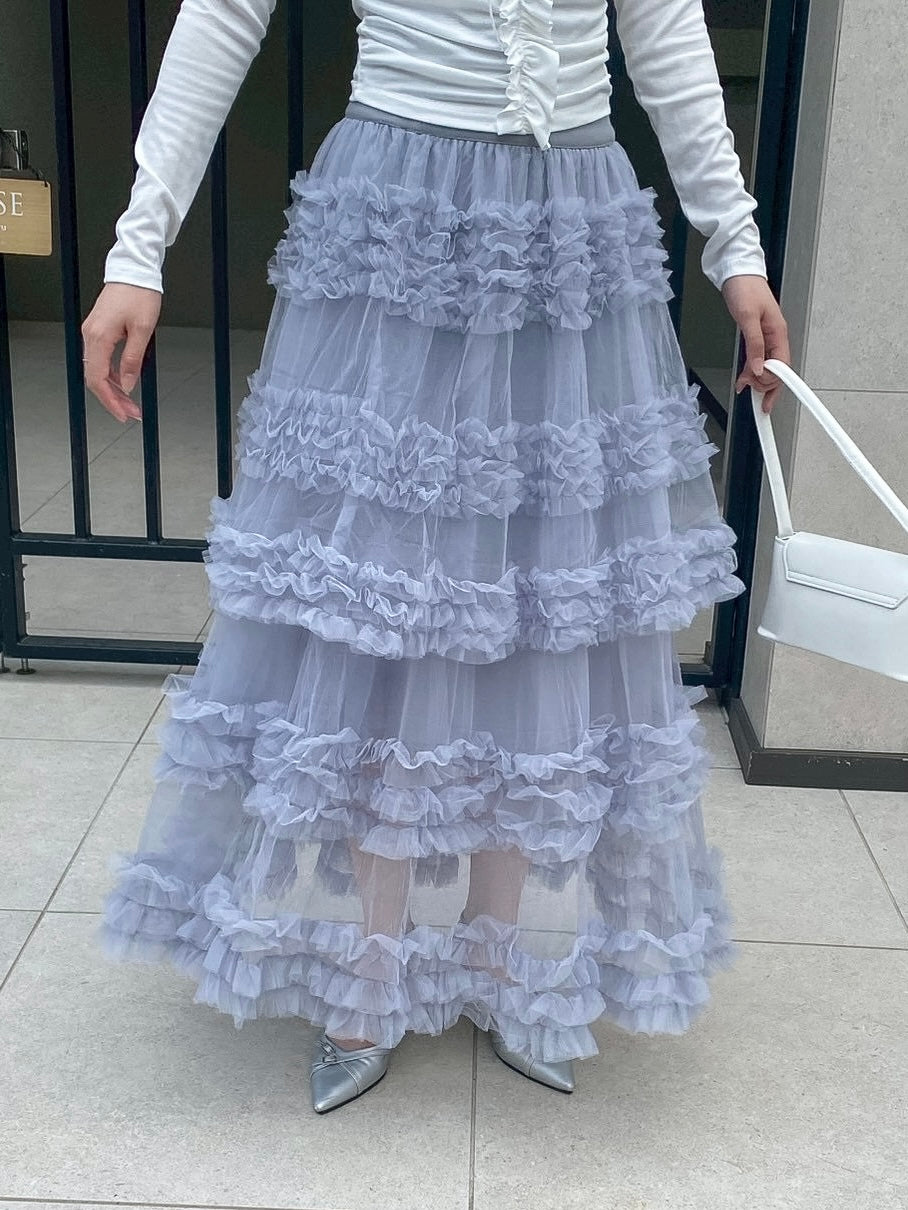 【Official限定価格】ボリュームチュールロングスカート